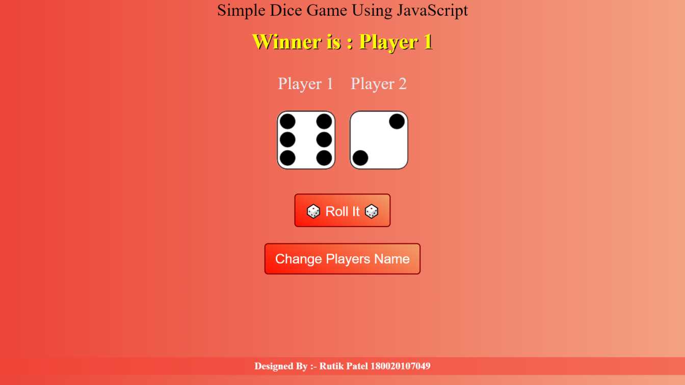 Dice game JS